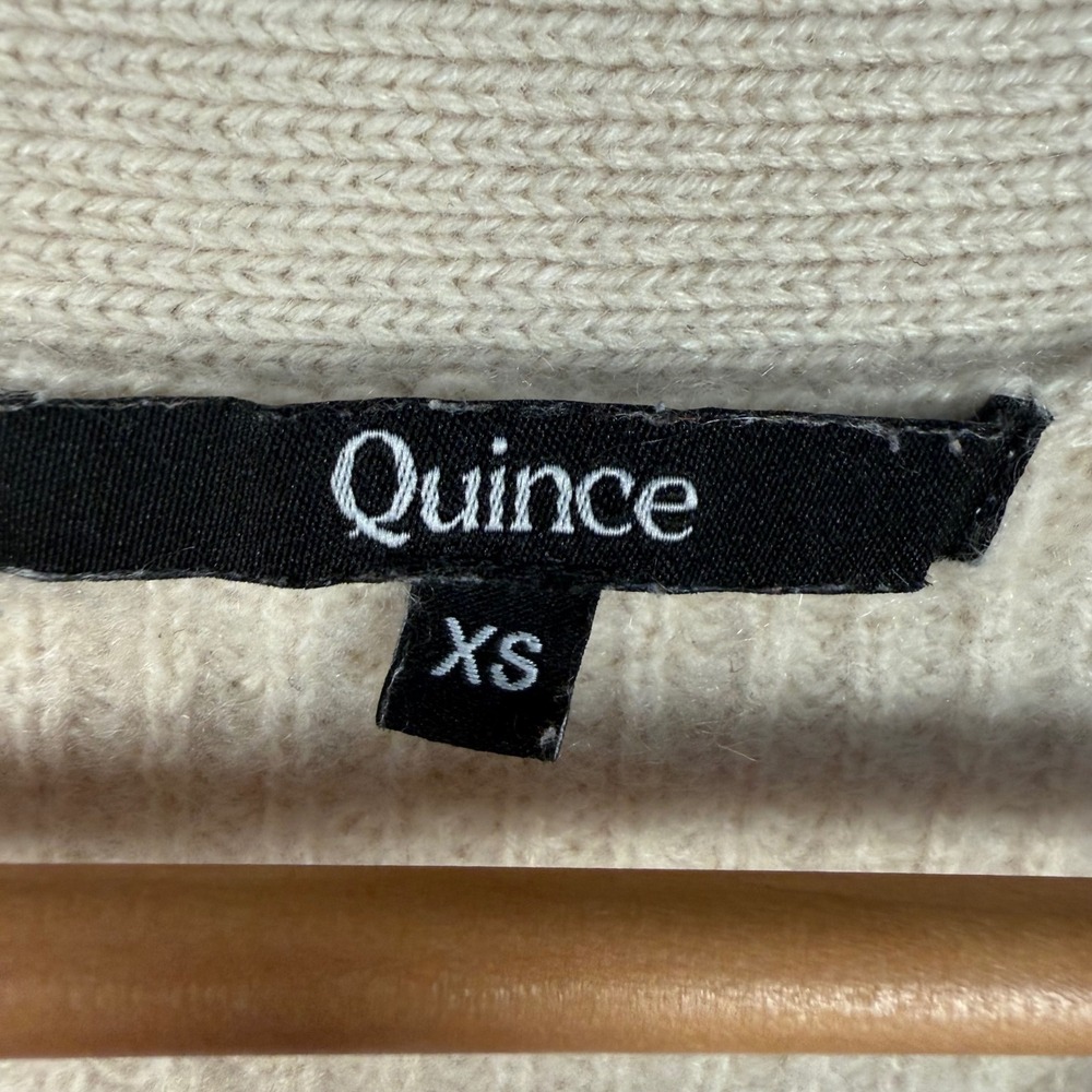 Quince Mongolian Cashmere Cardigan Womens XS Cream Oversized Fisherman Old Money - Picture 3 of 8